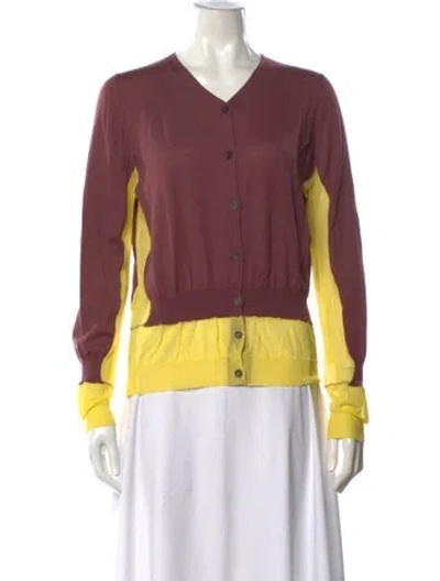 Pre-owned Marni Cashmere Colorblock Pattern Sweater In Purple