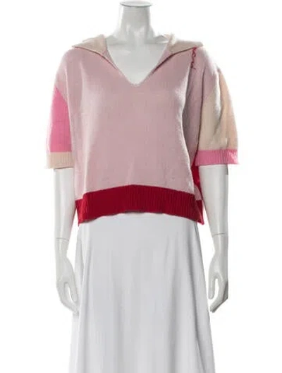Pre-owned Marni Cashmere Colorblock Pattern Sweater In Purple