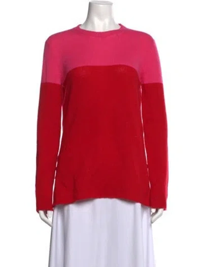 Pre-owned Marni Cashmere Colorblock Pattern Sweater In Red
