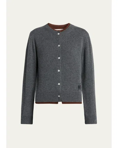 Marni Cashmere Double-trim Cardigan In Graphite