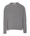Marni Crew Neck Embroidered Detail Long Sleeves In Gray