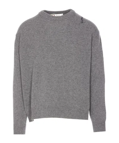 MARNI MARNI LOGO-EMBROIDERED CREWNECK JUMPER
