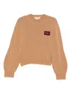 Marni Cashmere Knit Sweater With V-neckline In Brown
