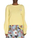 Marni Cashmere Long Sleeve Crewneck Sweater In Yellow