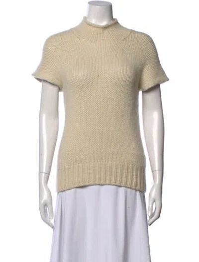 Pre-owned Marni Cashmere Mock Neck Sweater In Neutrals