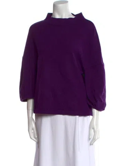 Pre-owned Marni Cashmere Mock Neck Sweater In Purple