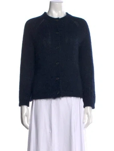 Pre-owned Marni Cashmere Open Front Sweater In Blue