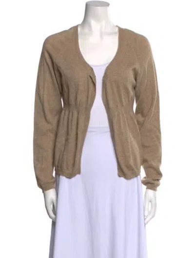 Pre-owned Marni Cashmere Open Front Sweater In Brown
