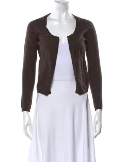 Pre-owned Marni Cashmere Open Front Sweater In Brown