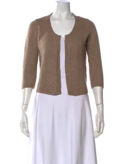 Pre-owned Marni Cashmere Open Front Sweater In Brown