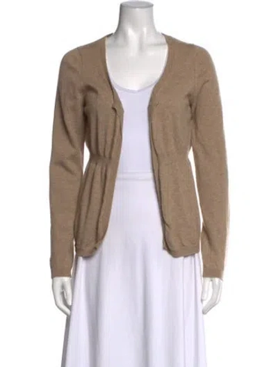 Pre-owned Marni Cashmere Open Front Sweater In Brown