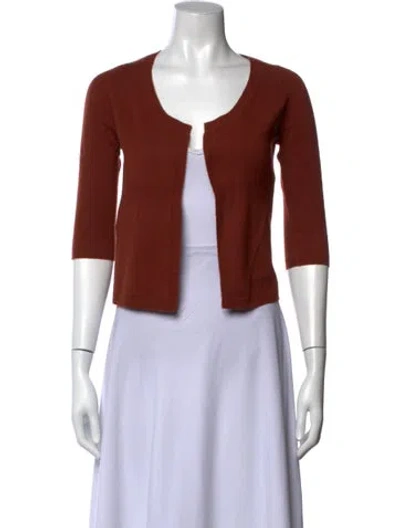Pre-owned Marni Cashmere Open Front Sweater In Brown/orange