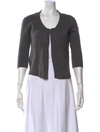 Pre-owned Marni Cashmere Open Front Sweater In Gray