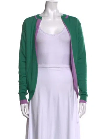 Pre-owned Marni Cashmere Open Front Sweater In Green