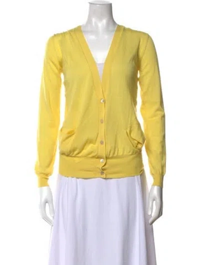 Pre-owned Marni Cashmere Open Front Sweater In Yellow