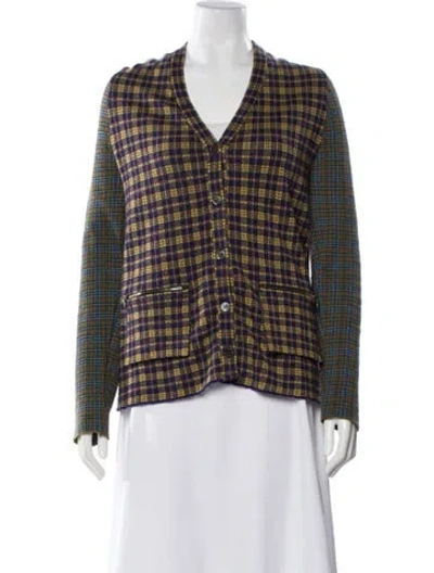 Pre-owned Marni Cashmere Plaid Print Sweater In Multi