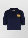Marni Cashmere Polo Sweater Application In Blue