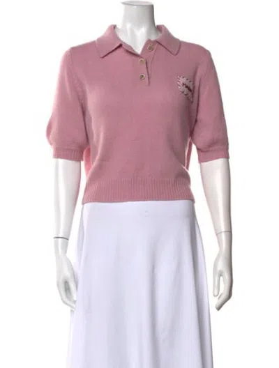 Pre-owned Marni Cashmere Short Sleeve Polo In Pink