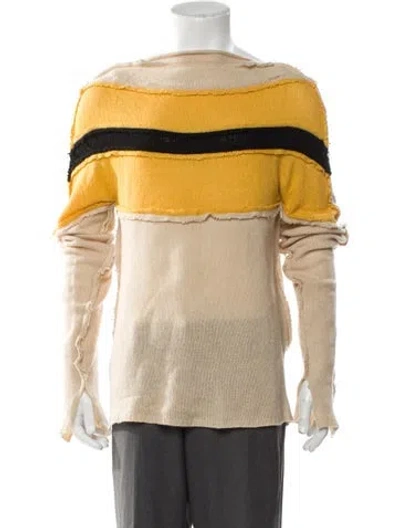Pre-owned Marni Cashmere Striped Pullover In Neutral