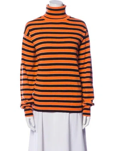 Pre-owned Marni Cashmere Striped Sweater In Orange