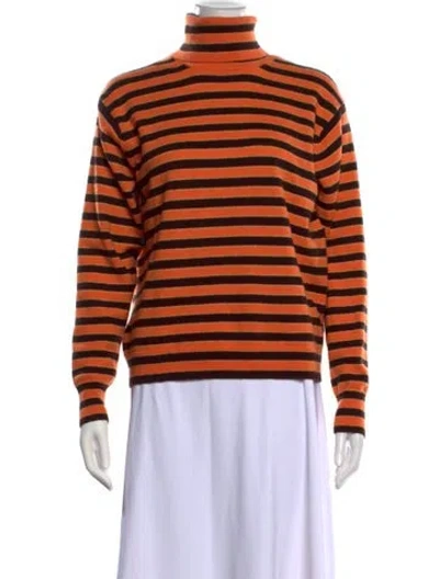 Pre-owned Marni Cashmere Striped Sweater In Orange