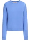 Marni Embroidered Cashmere Sweater In Blue