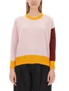 Marni Pink Colour-block Cashmere Jumper In Multicolour