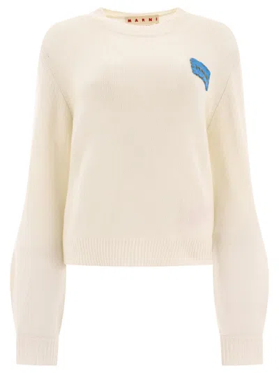 Marni Cashmere Sweater With Patch In White