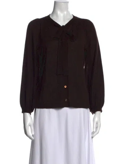Pre-owned Marni Cashmere Tie Neck Sweater In Black