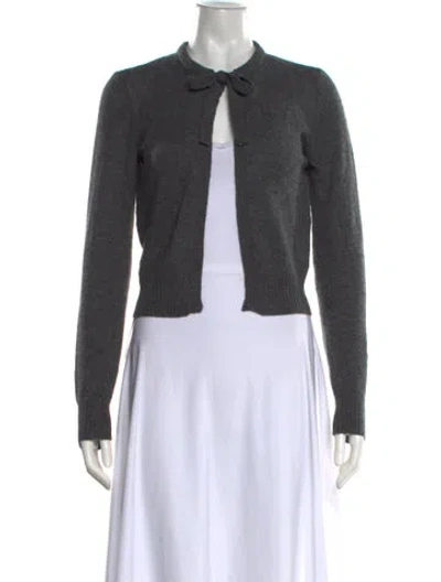 Pre-owned Marni Cashmere Tie Neck Sweater In Grey