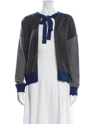 Pre-owned Marni Cashmere Tie Neck Sweater W/ Tags In Grey