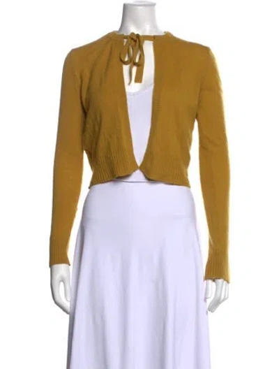 Pre-owned Marni Cashmere Tie Neck Sweater In Yellow