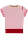 Marni Cashmere Vest With Cap Sleeves And Color Block Design In Pink