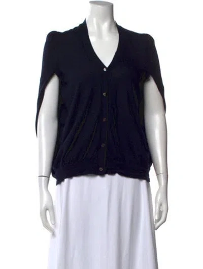 Pre-owned Marni Cashmere V-neck Sweater In Black/blue