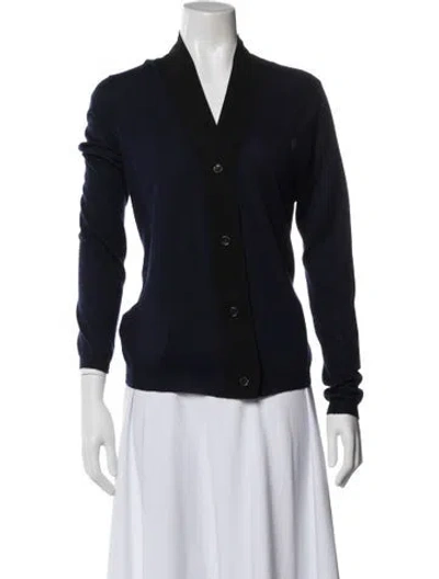 Pre-owned Marni Cashmere V-neck Sweater In Blue