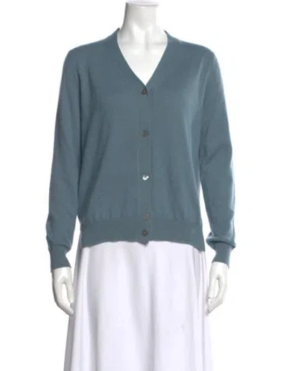 Pre-owned Marni Cashmere V-neck Sweater In Blue