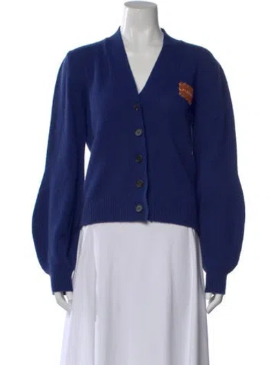 Pre-owned Marni Cashmere V-neck Sweater In Blue