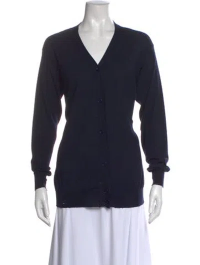 Pre-owned Marni Cashmere V-neck Sweater In Blue