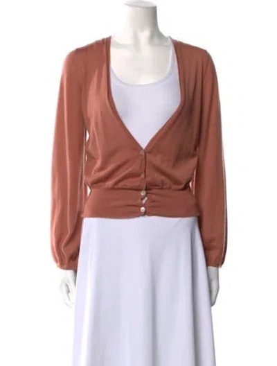 Pre-owned Marni Cashmere V-neck Sweater In Brown