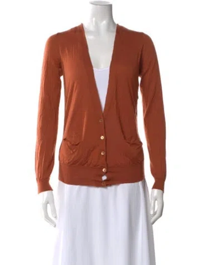 Pre-owned Marni Cashmere V-neck Sweater In Brown