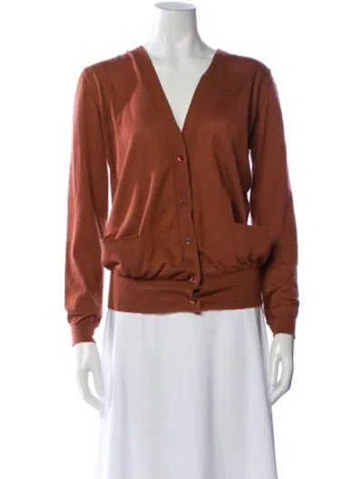 Pre-owned Marni Cashmere V-neck Sweater In Brown