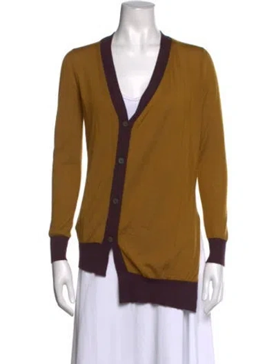 Pre-owned Marni Cashmere V-neck Sweater In Brown