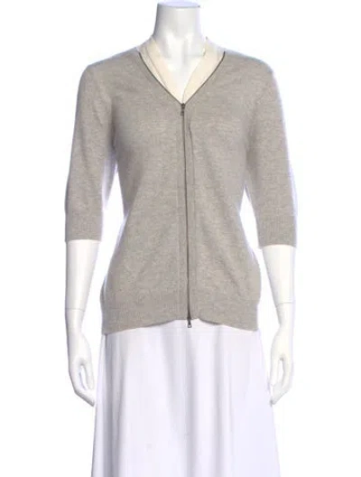 Pre-owned Marni Cashmere V-neck Sweater In Gray