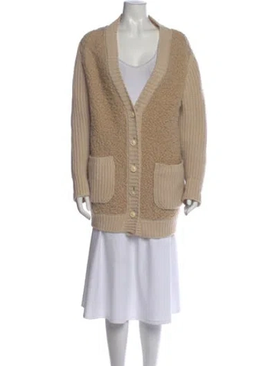 Pre-owned Marni Cashmere V-neck Sweater In Neutral