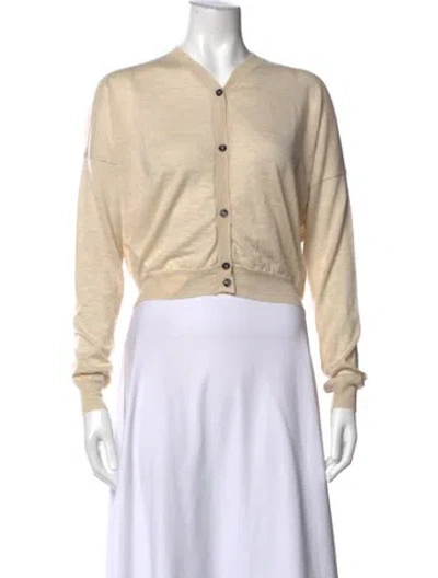 Pre-owned Marni Cashmere V-neck Sweater In Neutrals