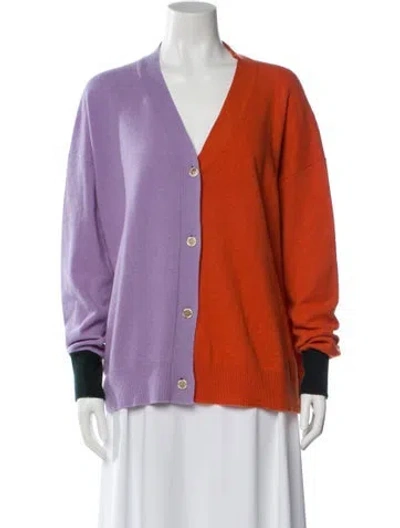 Pre-owned Marni Cashmere V-neck Sweater In Orange