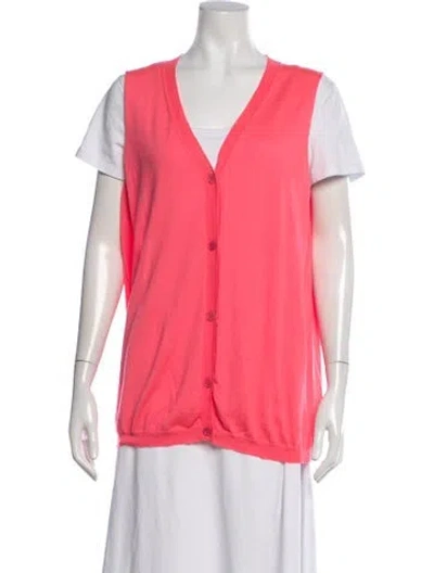 Pre-owned Marni Cashmere V-neck Sweater In Pink