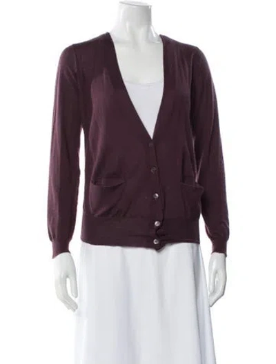 Pre-owned Marni Cashmere V-neck Sweater In Purple