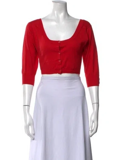 Pre-owned Marni Cashmere V-neck Sweater In Red