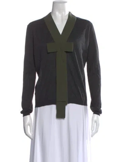 Pre-owned Marni Cashmere V-neck Sweater W/ Tags In Gray